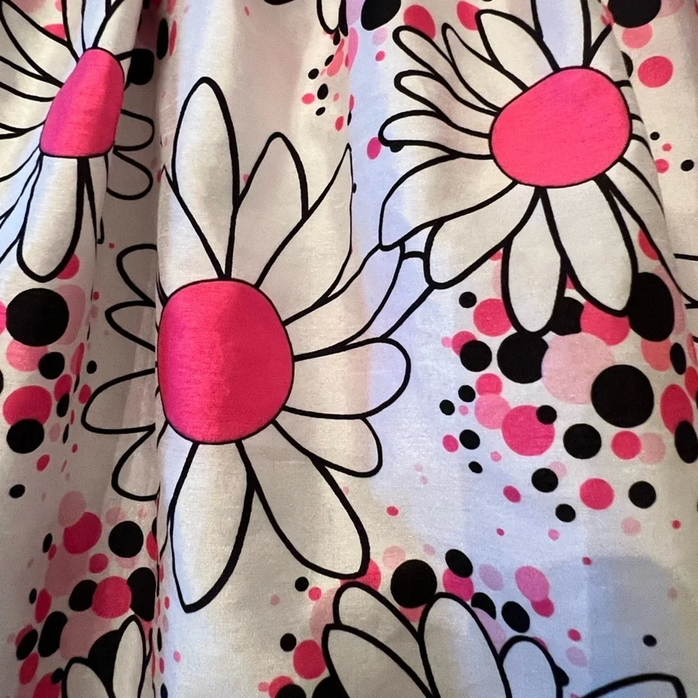 MARMELLATA CLASSICS GIRLS FLORAL DRESS   SIZE 8. WHITE/PINK/BLACK